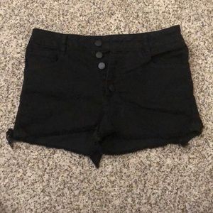 High waisted jean shorts